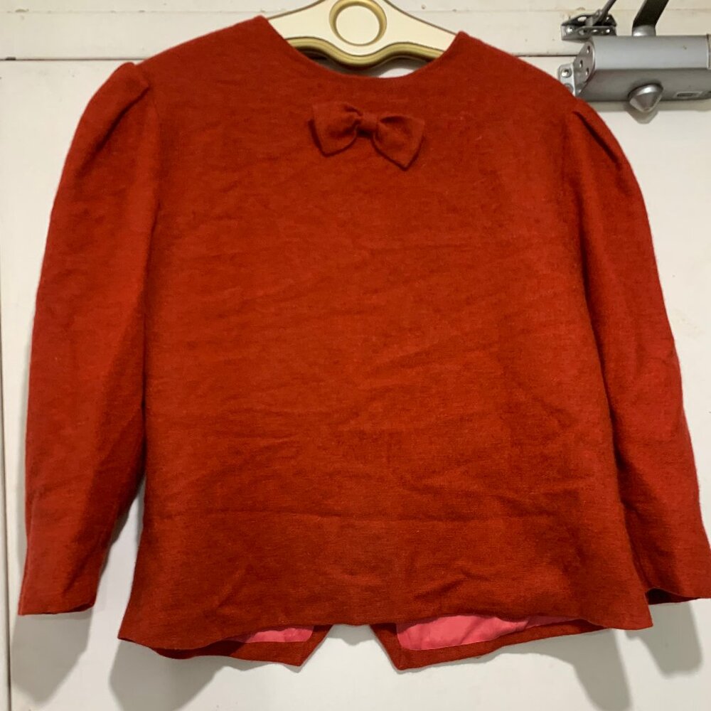 VINTAGE FORMAL / CASUAL BUTTON-DOWN BACK WOOL BLOUSES SIZE M